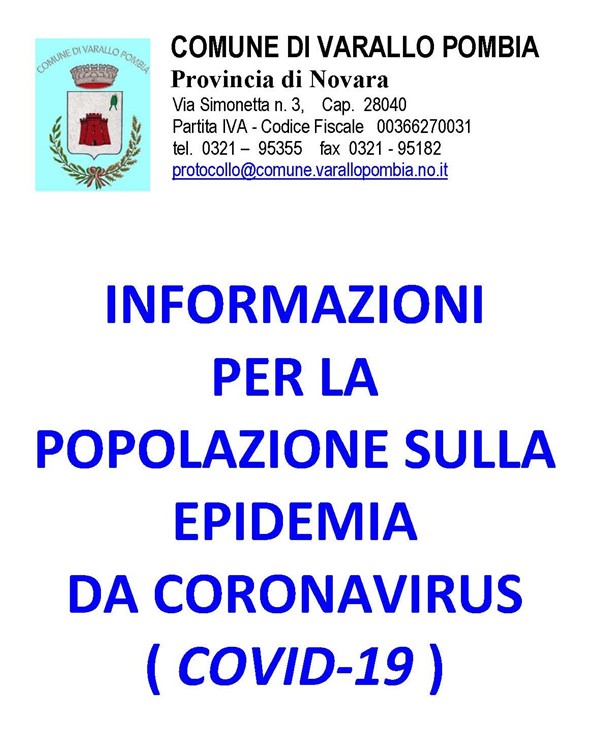 Informazioni per la popolazione sull'epidemia da coronavirus COVID-2019